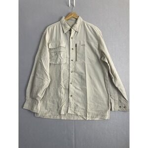 Natural Gear Mens Button Up Shirt Fishing Outdoor Beige‎ M